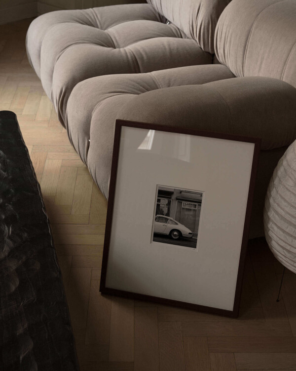 The fine art print the 911 ii, by mirko westerbrink shown in an inspirational interior design setting.